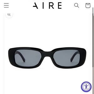 AIRE Black Rectangular Sunglasses